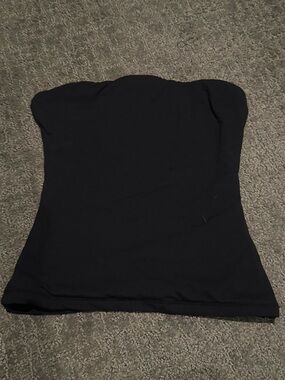 Black Strapless Crop Top